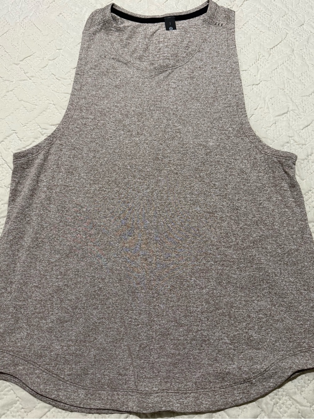 Heathered Taupe Active Tank with 'Better Each Day' Detail/ Lululemon